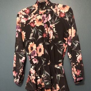 Yumi Kim black floral mini dress.